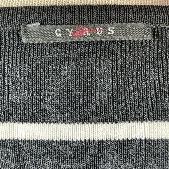Cyrus Black and White Striped Stretch Top Size L EUC - Picture 7 of 8
